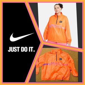 Nike Just Do It Retro Style Neon Orange Windbreaker NWT!!